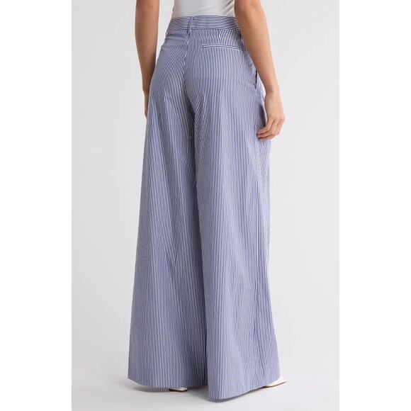 TWP Didi White and Navy Stripe Wide Leg Pants - Picture 2 of 12